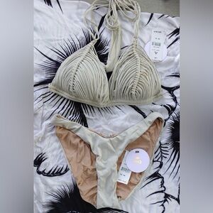 PQ Swim Cream and Tan Bikini